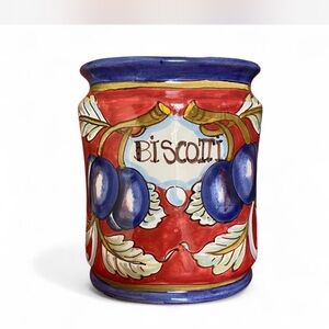 Colorful Ceramic Biscotti Jar
